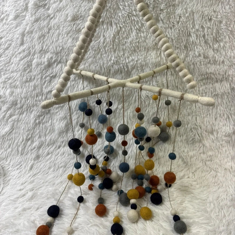 West Elm Pottery Barn Kids Felted Pom Pom Mobile Wool Fair Trade Nepal 32